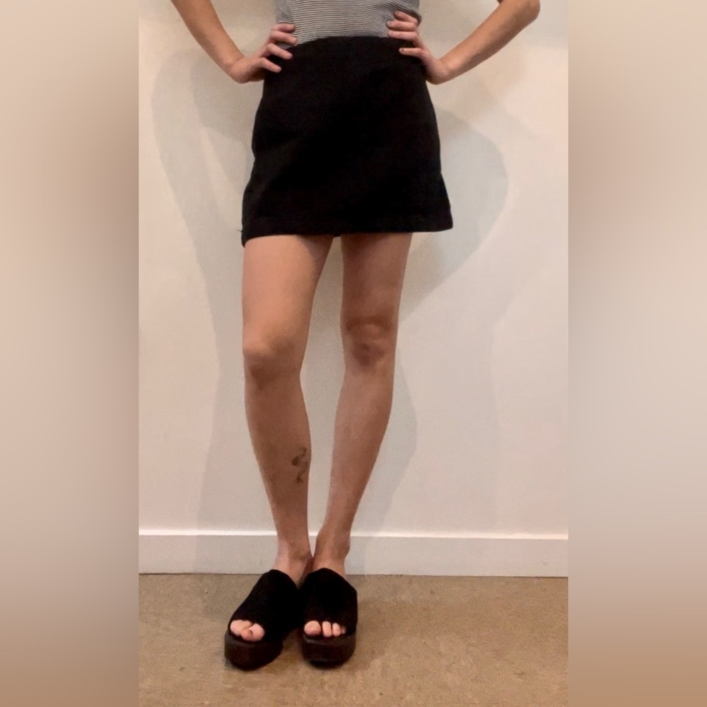 Topshop Moto black denim miniskirt